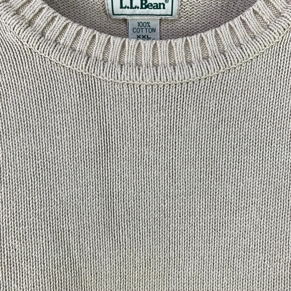 Vintage LL Bean Fisherman Sweater Mens XXL Cotton Knit Crewneck Made in Scotland